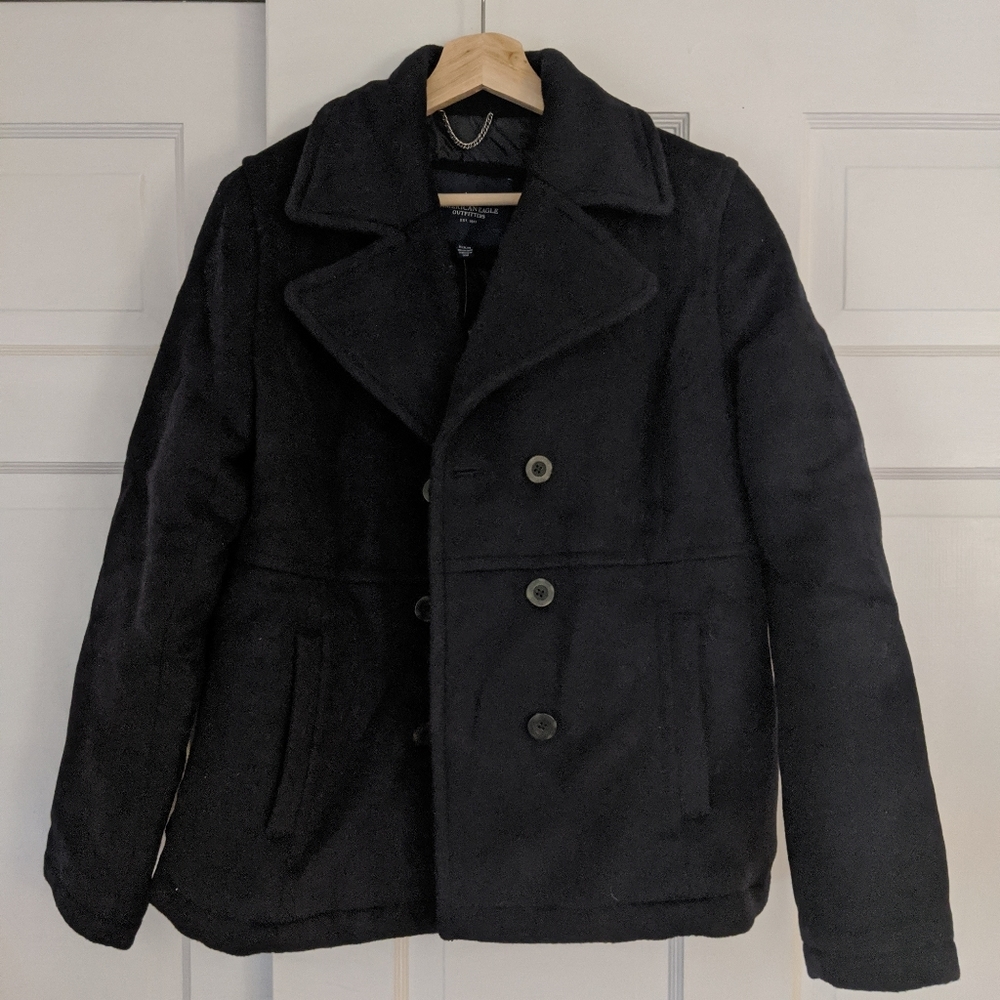 NAVY American Eagle Wool Pea Coat, nwt